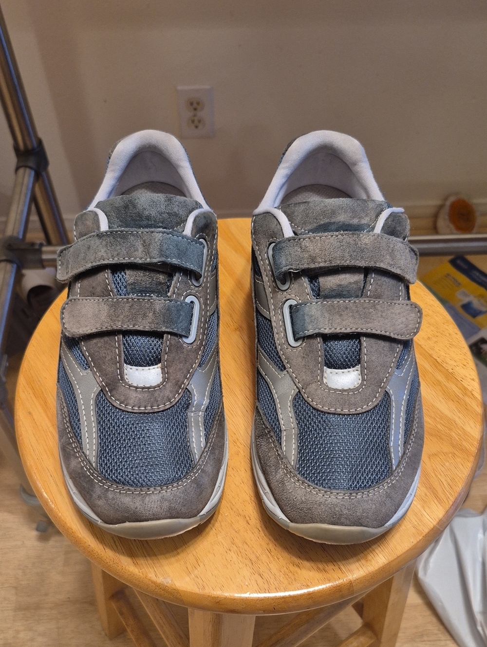 SAS Tripad Comfort Blue & Gray Sneakers Double Velcro Strap Closure